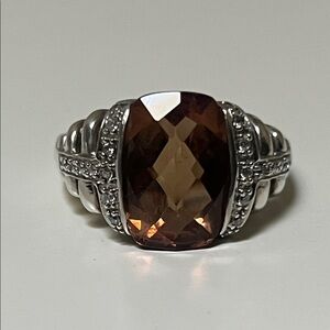 Stunning Silver Ring with Brown Gemstone